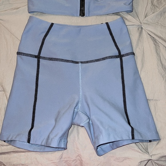 Year of Ours Blue Stretch Lindsey Bra and Shorts Set XS - worn ONCE - clean - Picture 7 of 14